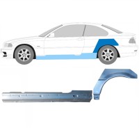 Dørpanel + reparationsplade bagskærm til BMW 3 E46 1998-2006 / Venstre / COUPE / Sæt 17060