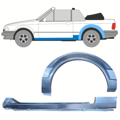 Dørpanel og bagskærm reparationspanel til Ford Escort 1981-1990  CABRIO / Venstre / Sæt 12587