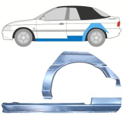 Dørpanel og bagskærm reparationspanel til Ford Escort 1995-2000 / Venstre / CABRIO / Sæt 12590
