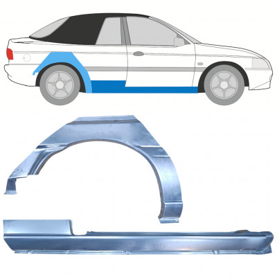 FORD ESCORT 1990-2000 CABRIO DØRPANEL + BAGSKÆRM / SÆT / HØJRE