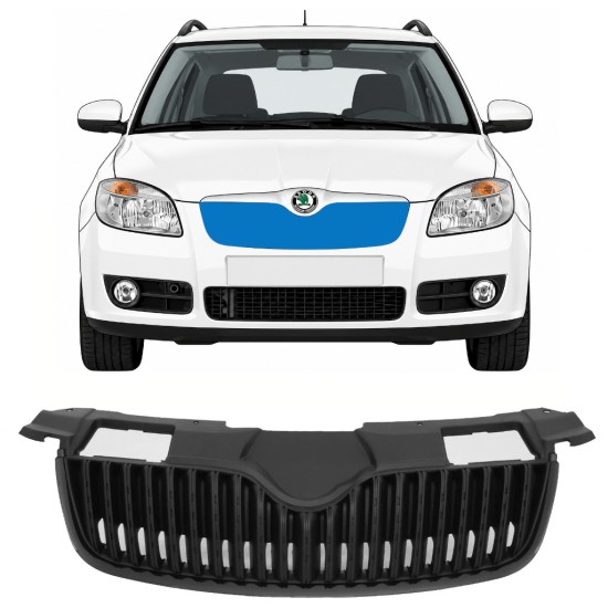 Sort grill til Skoda Fabia II 2007-2010 7524