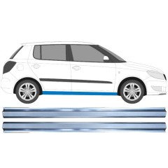 Dørpanel reparationsplade til Skoda Fabia II 2007-2015 / Venstre+Højre / Sæt 11919