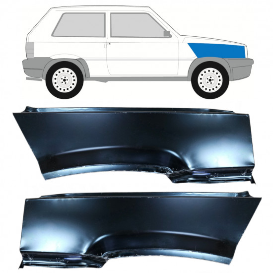 Forskærm til Fiat Panda 1980-2002 / Venstre+Højre / Sæt 9928