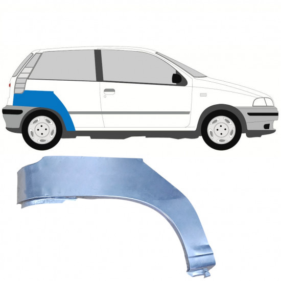 FIAT PUNTO 1 1993-1999 3 DØR BAGSKÆRM / HØJRE