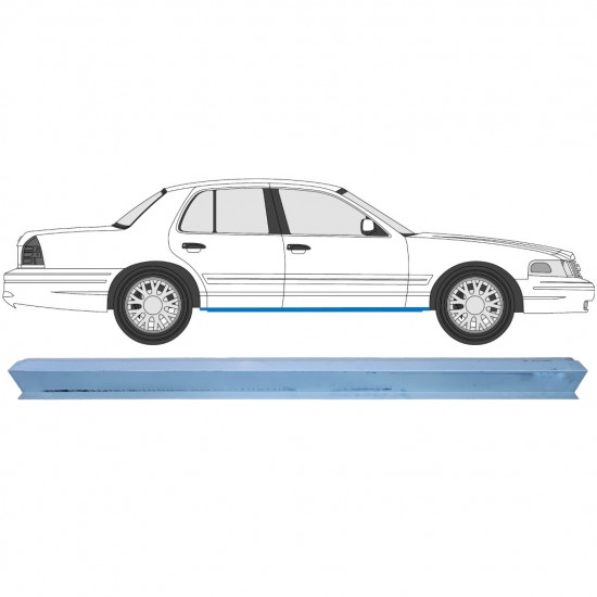 Dørpanel reparationsplade til Ford Crown Victoria 1991-1997 / Venstre = Højre (symmetrisk) 7173