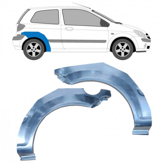 Bagskærm reparationspanel til Hyundai Getz 2002-2010 / Venstre+Højre / Sæt 10641