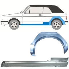 Dørpanel og bagskærm reparationspanel til Volkswagen Golf 1 1974-1985 / Venstre / CABRIO / Sæt 12578