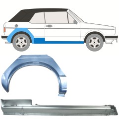 Dørpanel og bagskærm reparationspanel til Volkswagen Golf 1 1974-1985 / Højre / CABRIO / Sæt 12577