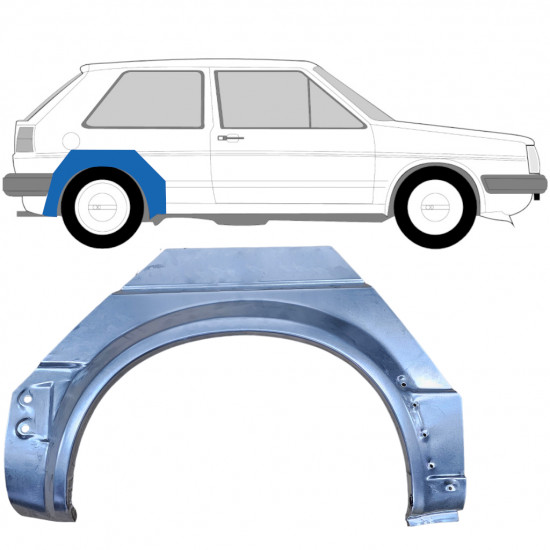 VW GOLF 2 1982- 3 DØR BAGSKÆRM / HØJRE