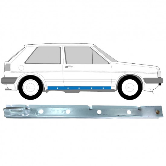 Dørpanel reparationsplade indvendig til VW Golf 2 1982-1992 / Højre 11025