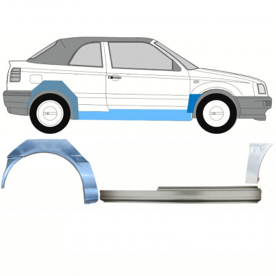 Reparationspanel til dørpanel forskærm og bagskærm til VW Golf 3 1993-1998  CABRIO / Højre / Sæt 12566