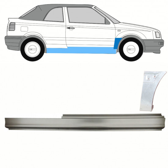 VW GOLF 3 1993-1998 CABRIO REPARATIONSSÆT TIL FRONTVINGE + REPARATION AF KARMEN / SÆT / HØJRE