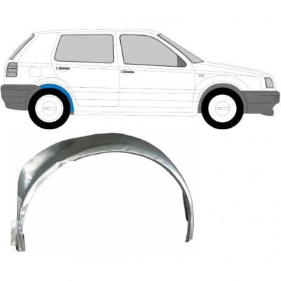 Bag hjulkasse indvendig reparationsplade til VW Golf 3 1991-1998 / Højre 8898