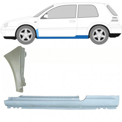 VW GOLF 4 1997- 3 DØR REPARATIONSDEL TIL DØRPANEL + REPARATIONSSÆT TIL FRONTVINGE / VENSTRE