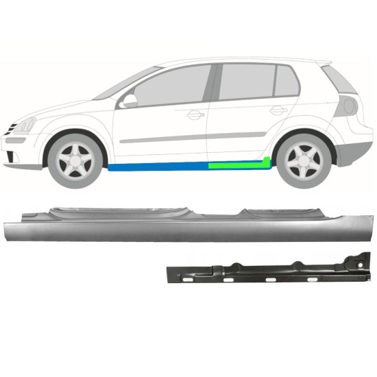 Dørpanel reparationsplade indre + ydre til Volkswagen Golf 5 2003-2009 / Venstre / Sæt 11139