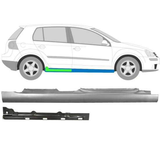 Dørpanel reparationsplade indre + ydre til Volkswagen Golf 5 2003-2009 / Højre / Sæt 11138
