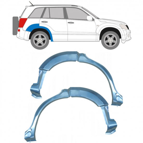 Bagskærm reparationspanel til Suzuki Grand Vitara 2005-2012 / Venstre+Højre / Sæt 9220