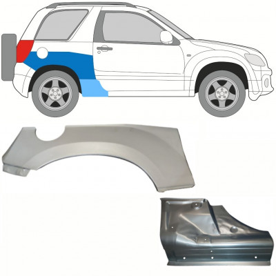 SUZUKI GRAND VITARA 2005-2012 BAGSKÆRM + REPARATION AF KARMEN / SÆT / HØJRE