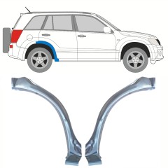 Reparationsplade til forreste del af bagskærm til Suzuki Grand Vitara 2005-2014 / Venstre+Højre / Sæt 10177