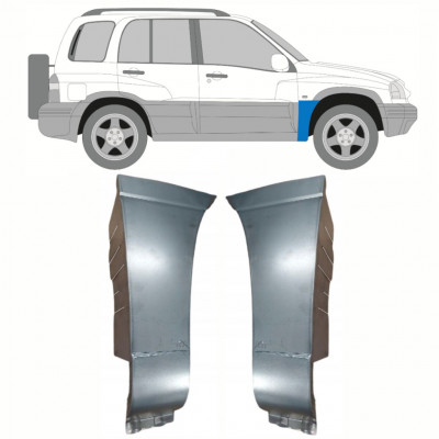 Skærmkant reparationsplade til Suzuki Grand Vitara 1997-2005 / Venstre+Højre / Sæt 10126