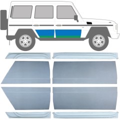 Reparationsplade dør foran og bagdør indre og ydre til Mercedes G-Class W460 W461 W463 1979-2017 / Venstre+Højre / Sæt 9471