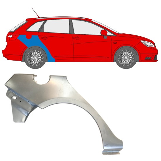 Bagskærm reparationspanel til Seat Ibiza 2008-2017 / Højre / COMBI 14607