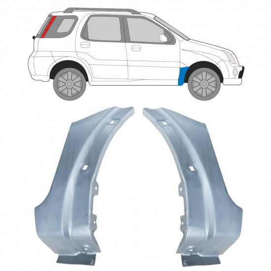 Skærmkant reparationsplade til Suzuki Ignis 2000-2008 / Sæt 11132