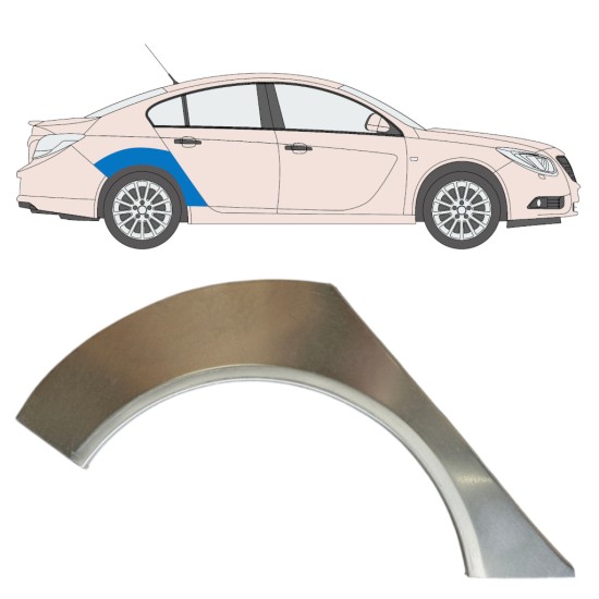 Bagskærm reparationspanel til Opel Insignia 2008-2017 / Højre 15043
