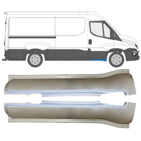 Reparationsplade til forreste dørpanel til Iveco Daily 2014-2019 / Venstre+Højre / Sæt 16142