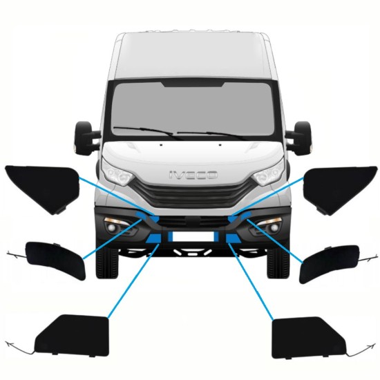 Dæksler til forreste stødfanger til Iveco Daily 2014-2016 / Sæt 10292