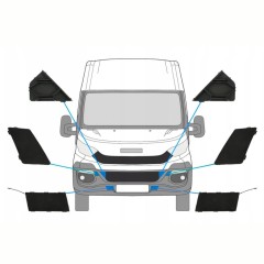 Dæksler til forreste stødfanger til Iveco Daily 2014-2019 / Sæt 10293