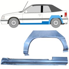 Dørpanel og bagskærm reparationspanel til Opel Kadett E Astra 1984-1993 / Venstre / CABRIO / Sæt 12584