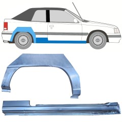 Dørpanel og bagskærm reparationspanel til Opel Kadett E Astra 1984-1993 / Højre / CABRIO / Sæt 12583