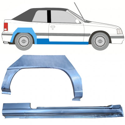 Dørpanel og bagskærm reparationspanel til Opel Kadett E 1987-1993  CABRIO / Højre / Sæt 12583