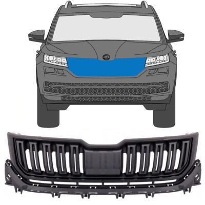Sort grill til Skoda Kodiaq 2016-2023 / Sæt 7547