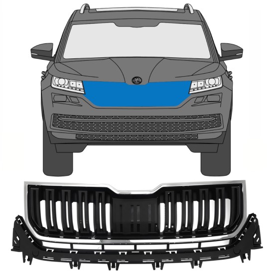 Grill til Skoda Kodiaq 2016-2023 / Sæt 7546