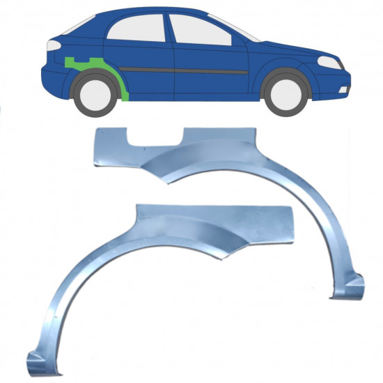 Bagskærm reparationspanel til Chevrolet Lacetti 2003-2009 / Venstre+Højre / Sæt 9808