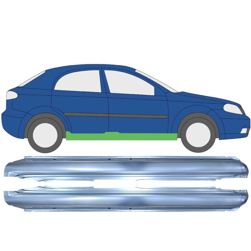 Dørpanel Til Chevrolet Lacetti 2003-2009 / Venstre+Højre / Sæt 9458