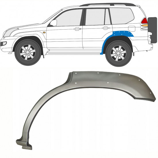 TOYOTA LAND CRUISER 2003-2010 5 DØR BAGBOG MONTERINGSDELE / MED HUL / VENSTRE