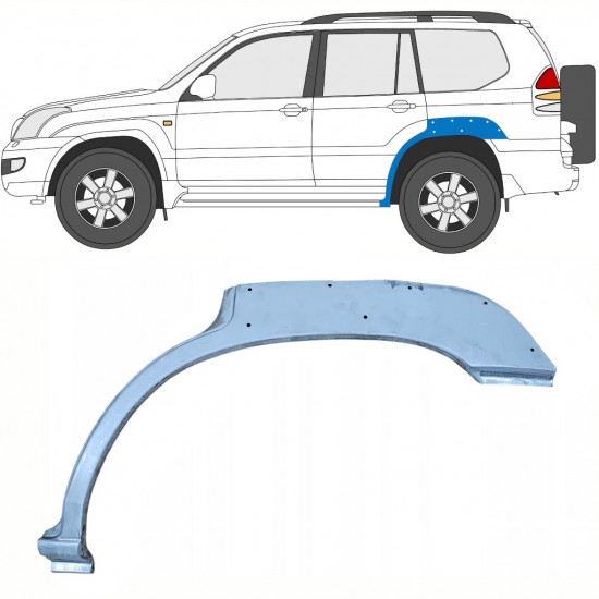 Reparationspanel til bagskærm med hul til Toyota Land Cruiser 2003-2010 / Venstre 10213