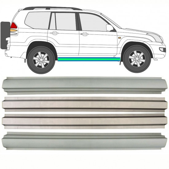 TOYOTA LAND CRUISER 2003-2010 INDRE + YDRE REPARATIONSDEL TIL DØRPANEL / HØJRE + VENSTRE / SÆT