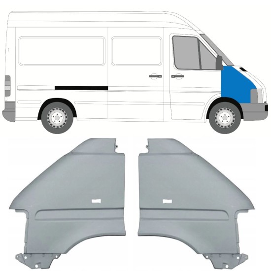 Forskærm til Volkswagen LT 1996-2005 / Venstre+Højre / Sæt 9742