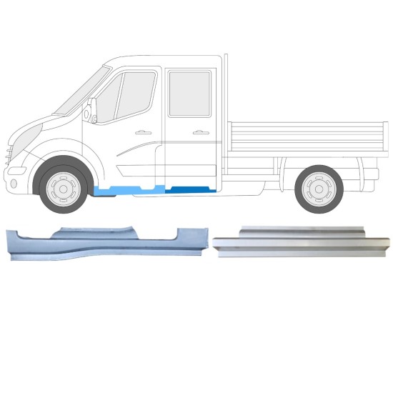 Reparationspanel sæt til Renault Master 2010- / Venstre / Dobbeltkabine / 14912