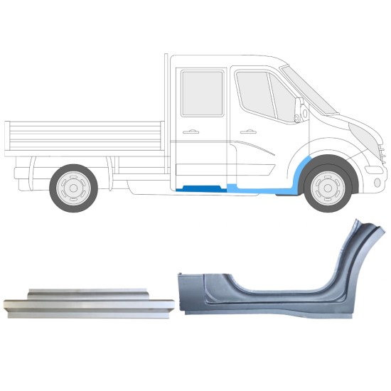 Reparationspanel sæt til Renault Master 2010- / Højre / Dobbeltkabine / 14913