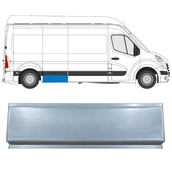 Reparationsplade til forreste del af bagskærm til Renault Master 2010-2024 / Venstre = Højre (symmetrisk) 17293