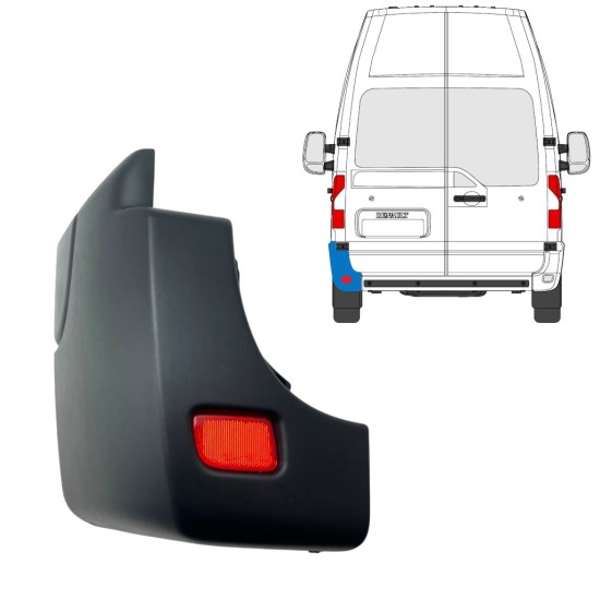 Bageste stødfangerhjørne med reflekslampe til Opel Movano 2010-2021 / Venstre 17250
