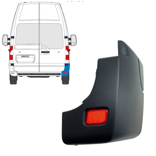 Bageste stødfangerhjørne med reflekslampe til Nissan NV400 2010- / Højre 17252