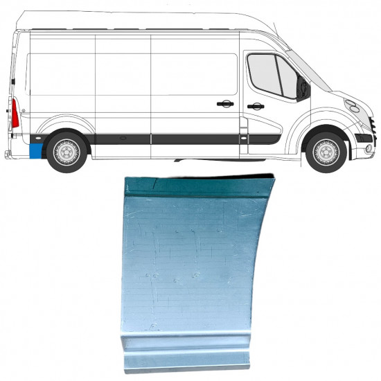 Nederste del af bagerste skærm bag hjulet til Renault Master 2010- / Højre 12850