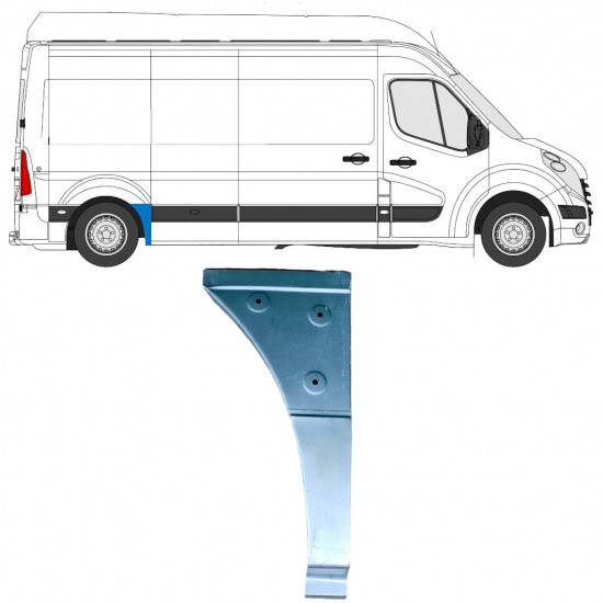 Reparationsplade til forreste del af bagskærm til Renault Master 2010- / Højre 12848