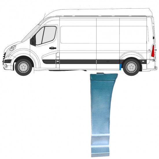 Reparationsplade til forreste del af bagskærm til Renault Master 2010- / Venstre 12847
